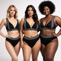Greek Key High-Waist Bikini Set