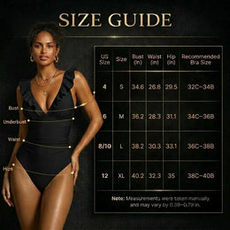 Ruffle V-Neck Backless One-Piece Swimsuit