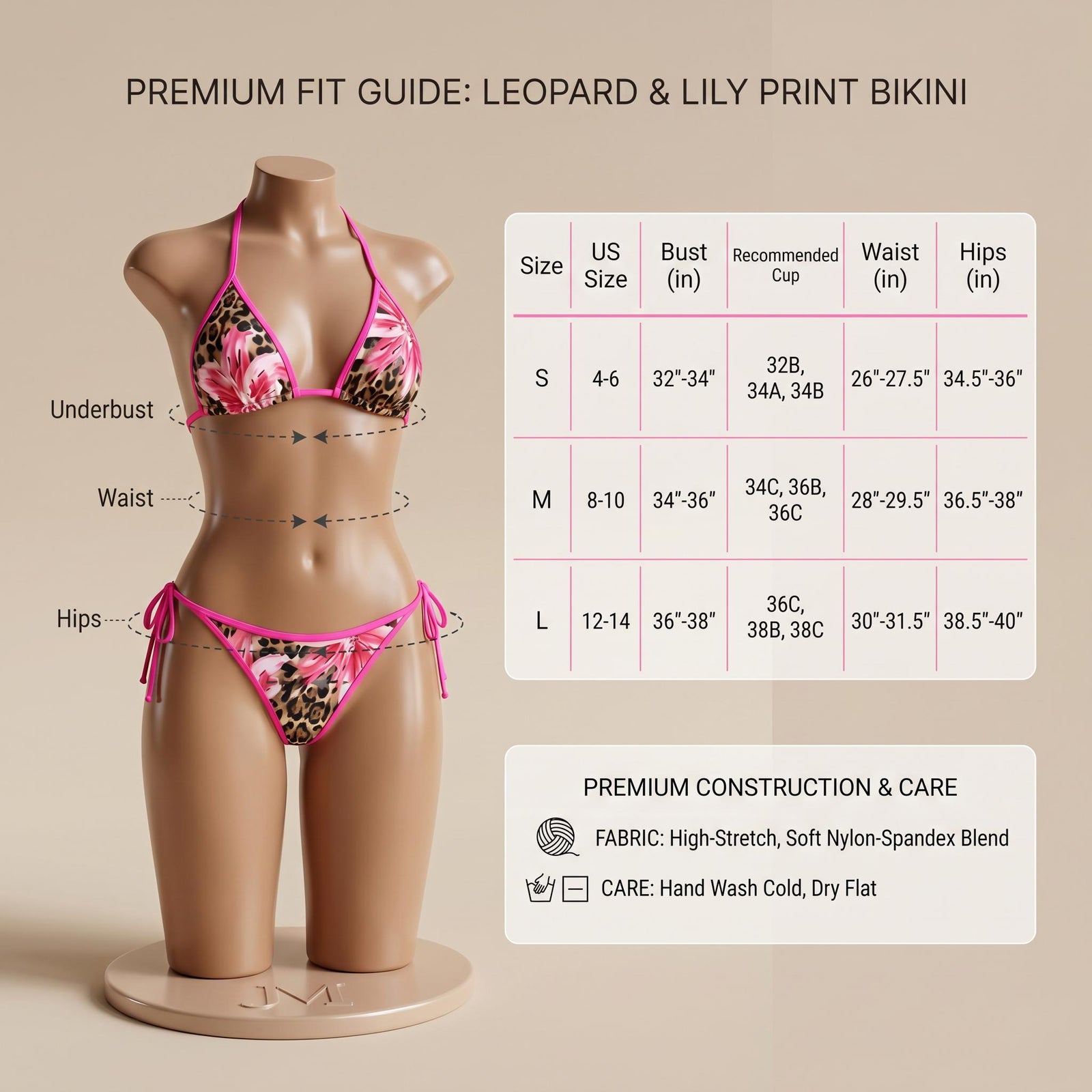 Neon Leopard Lily Triangle Bikini Set