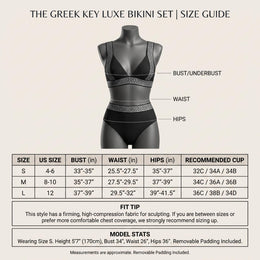 Greek Key High-Waist Bikini Set